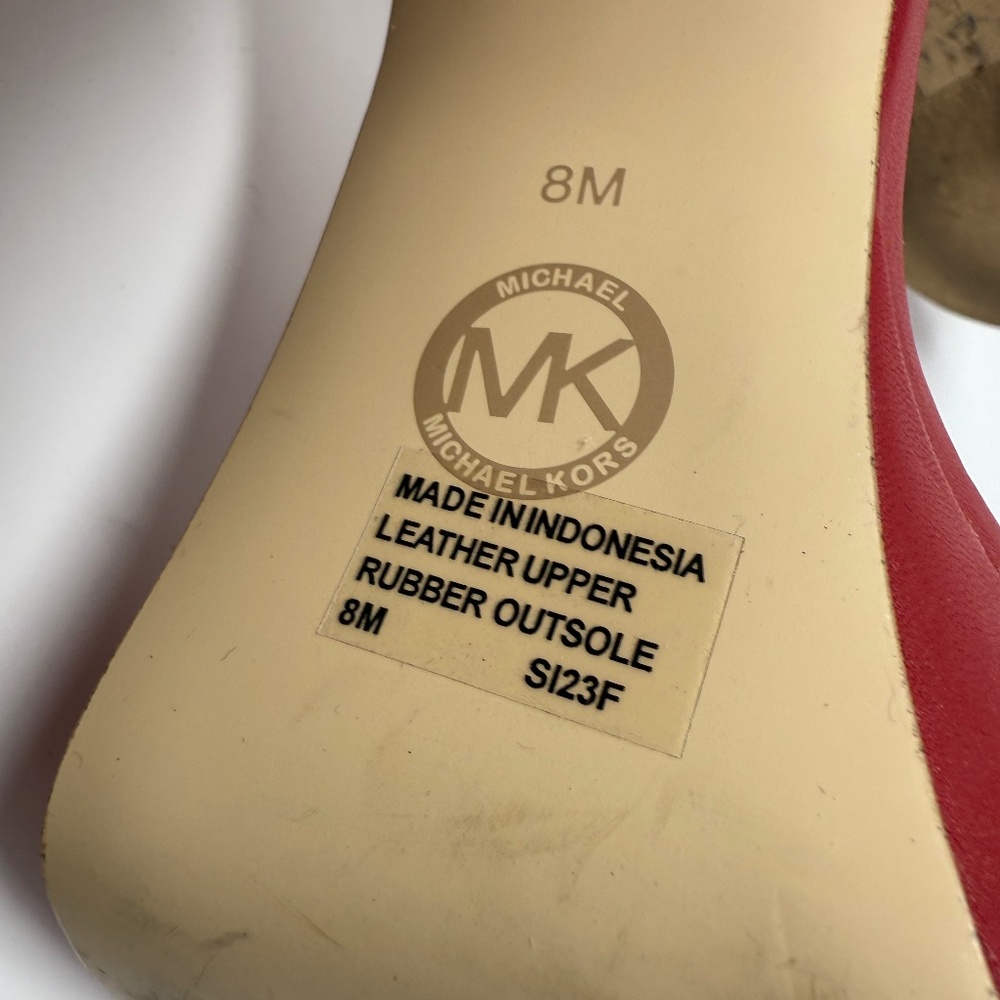 Michael Kors red leather platform heel - Picture 6 of 7